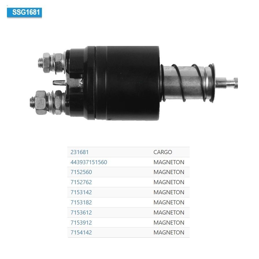 ВтягивающеерелеSSG1681дляМТЗ12вольт231681