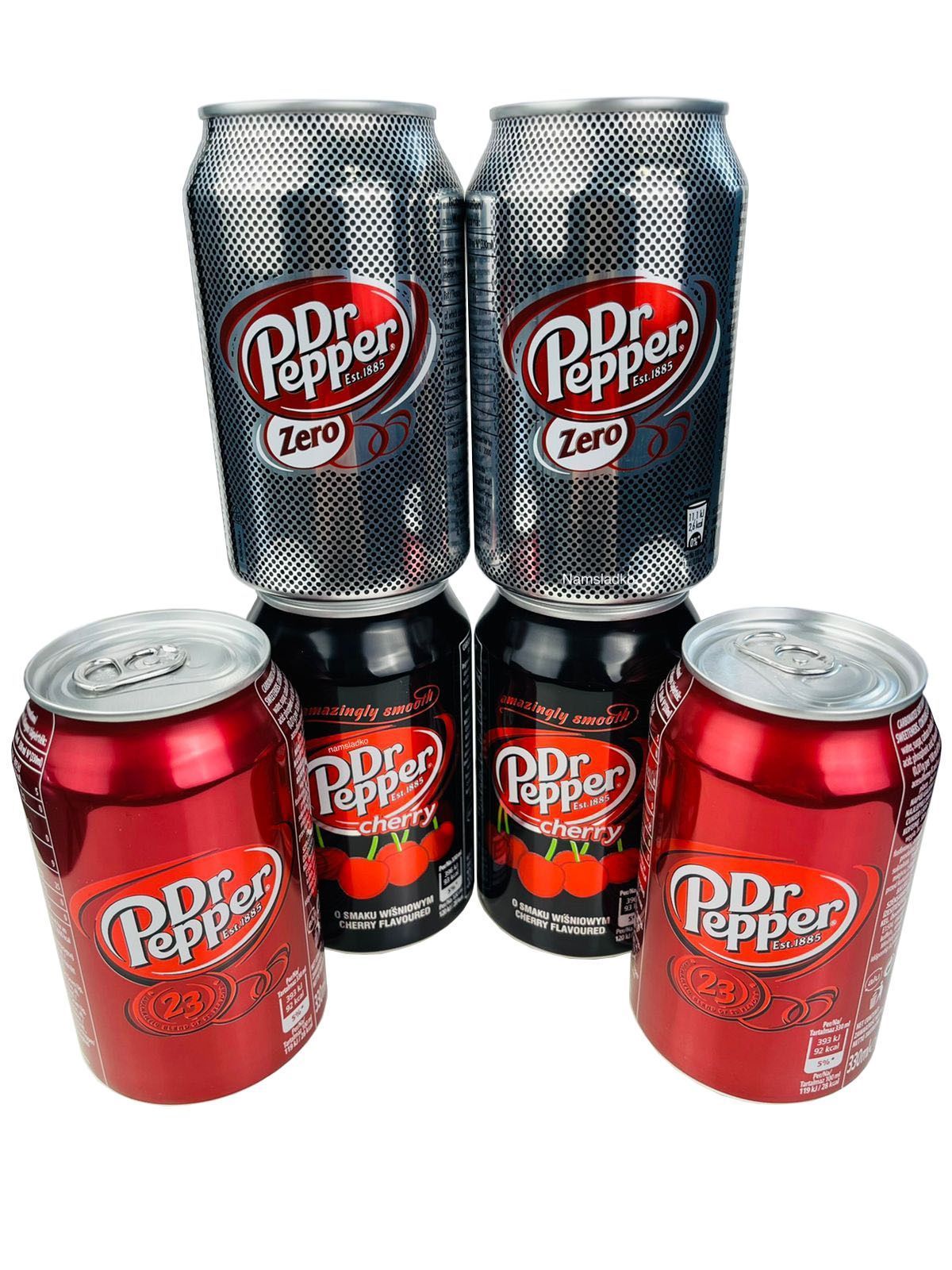 ГазированныйнапитокDrPepper(2штclassic,2штcherry,2штzeroбезсахара)330мл*6банок,Европа.