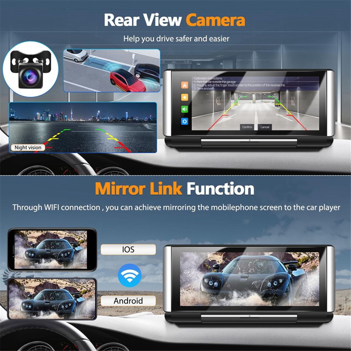 Портативный автомобильный радиоприемник Carplay Android Auto Mirror Link  6,86 дюйма - купить с доставкой по выгодным ценам в интернет-магазине OZON  (1359265261)