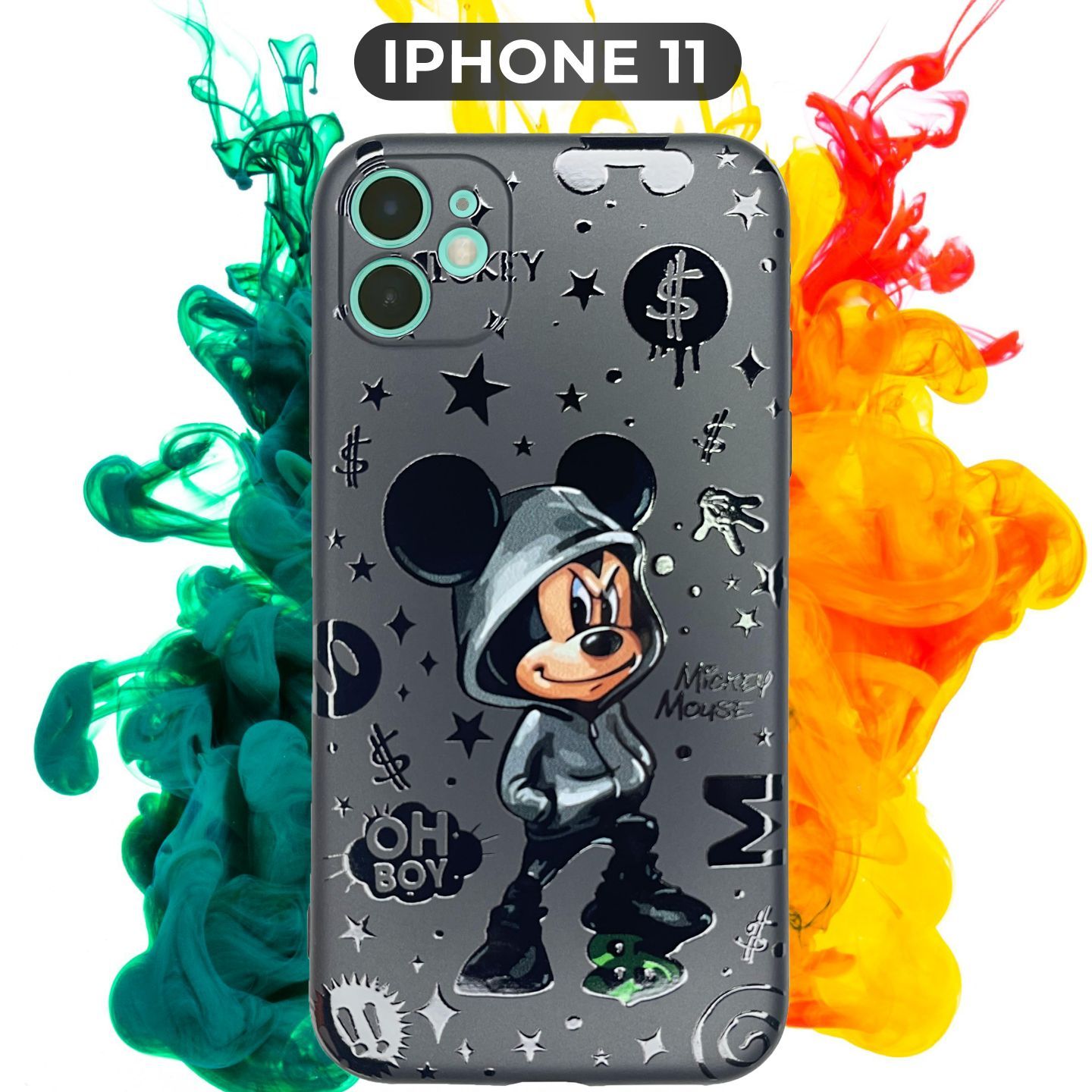 Силиконовый чехол с рисунком Mickey Mouse/ Микки Маус на Apple IPhone  11/Айфон 11 - купить с доставкой по выгодным ценам в интернет-магазине OZON  (748449830)