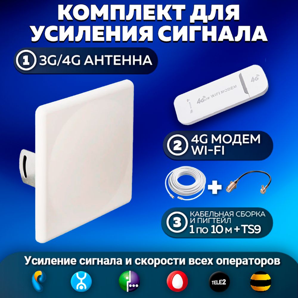 Беспроводной модем 4G-MODEM-Antenna-5-10 - купить по низкой цене в  интернет-магазине OZON (1279129849)