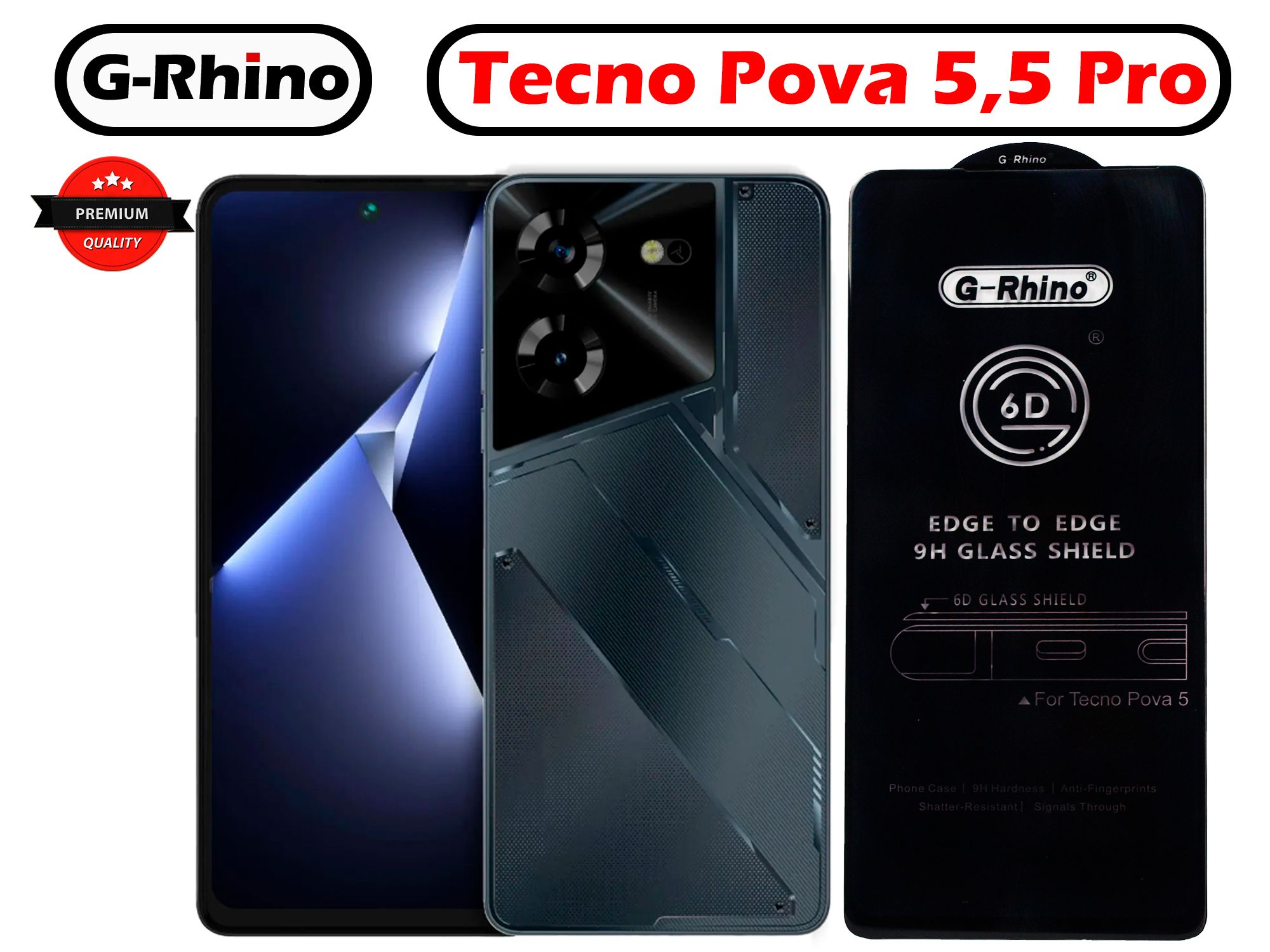 Защитное стекло G-Rhino для Tecno Pova 5 , Pova 5 Pro бронестекло с полной  проклейкой на весь экран олеофобное покрытие черная рамка - купить с  доставкой по выгодным ценам в интернет-магазине OZON (1262411541)