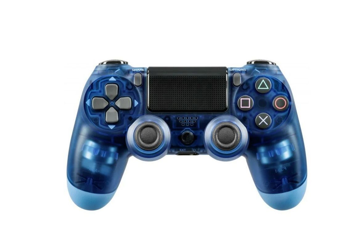 Беспроводной Bluetooth Геймпад Dualshock 4 для PlayStation 4 Прозрачный Синий / PS4 / Android / iOS / Блютуз Джойстик Дуалшок 4