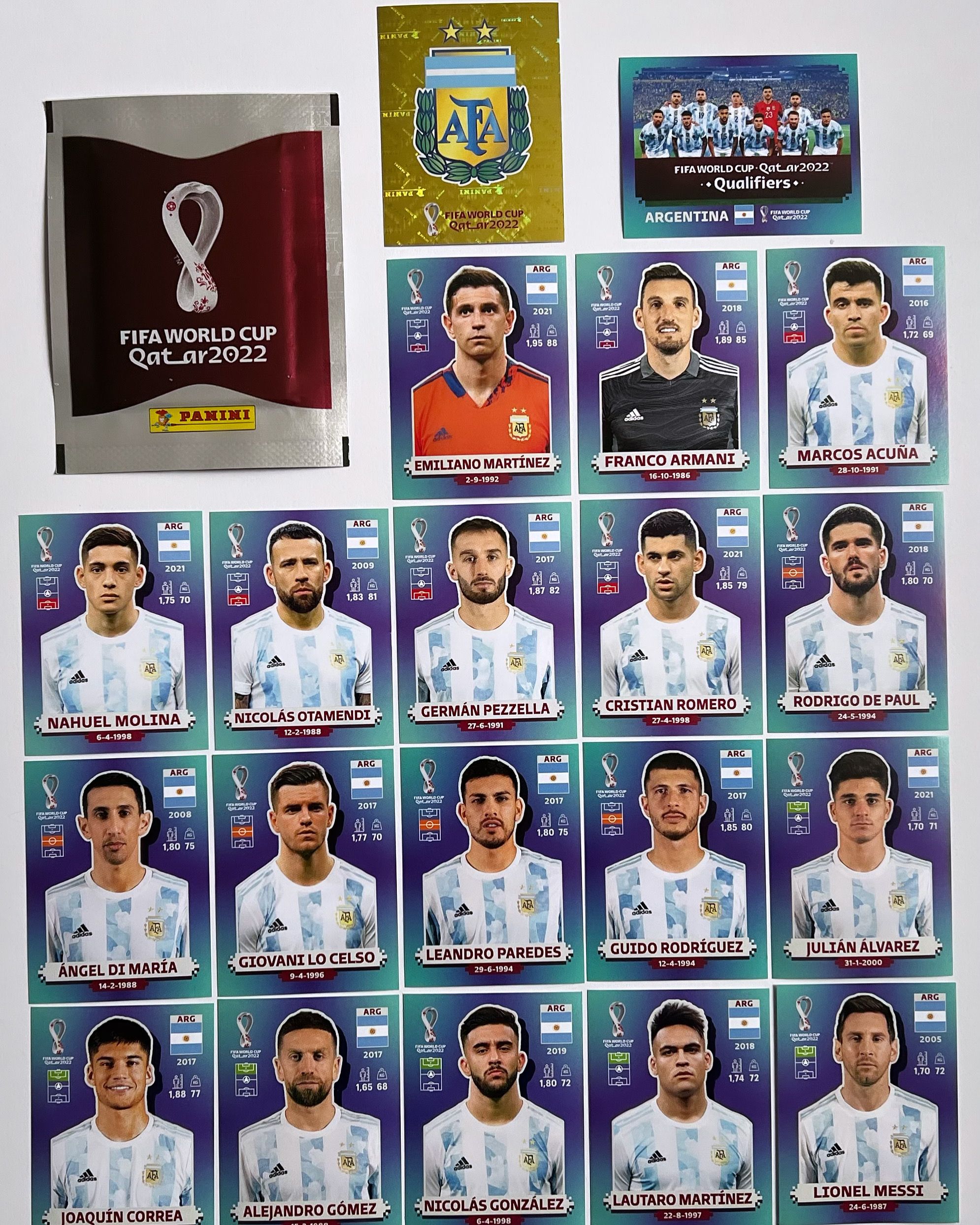 Panini FIFA World Cup 2022 Qatar команда Аргентина + пакетик