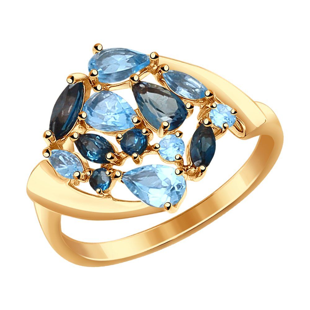 Золотое кольцо с Лондон топазом. Соколов кольцо с топазом. Кольцо с голубым топазом Соколов. 585 Кольцо из золото с синими топазами.