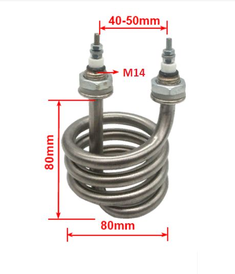 ТЭН дистиллятора UD-1100 2,5 кВт 220в М14х1,5