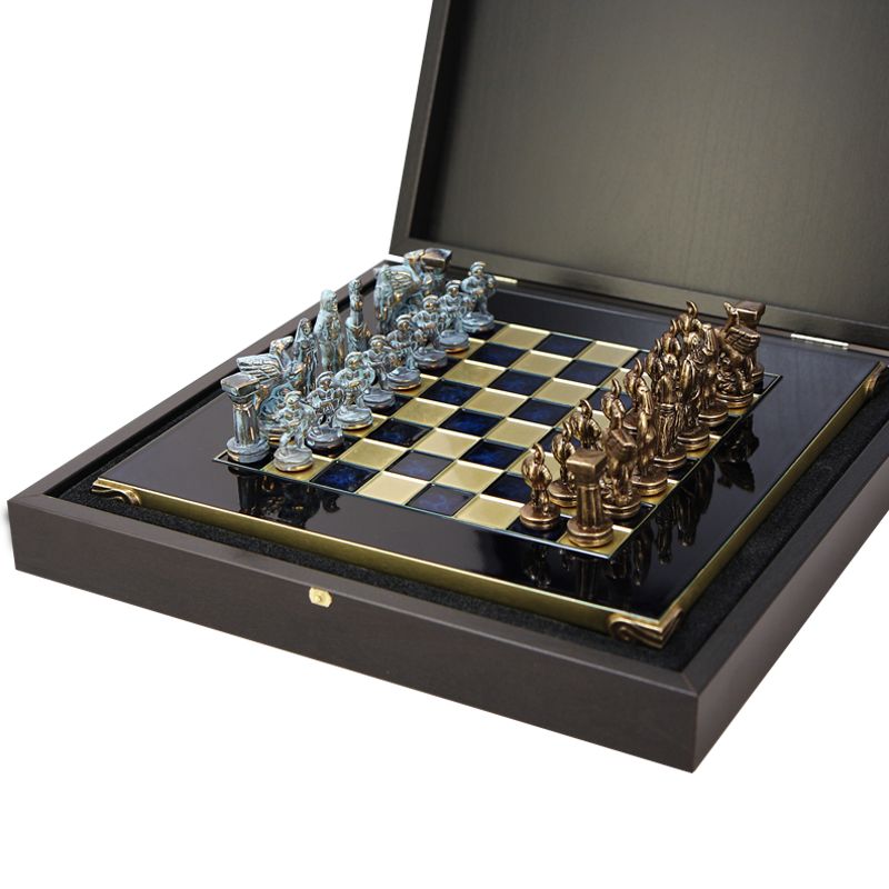 Купить шахматы рф. Шахматы Manopoulos sk19cblu. Шахматы подарочные. Подарочный набор шахмат. Шахматный набор подарочный.