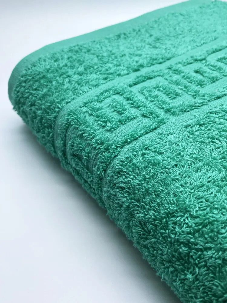 Ашматекс Полотенце подарочное махровое гостевое, сувенирное,подарочное для ванны, сауны, бани, фитнесса, спа ,тела, лица, волос ,рук, массажа, бассейна, Махровая ткань, Хлопок, 50x100 см, зеленый, 1 шт.