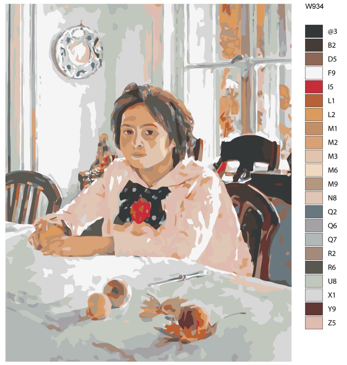 Картина по номерам W-934 Репродукция картины - Девочка с персиками.  Художник Валентин Серов 40х50 - купить с доставкой по выгодным ценам в  интернет-магазине OZON (738626545)