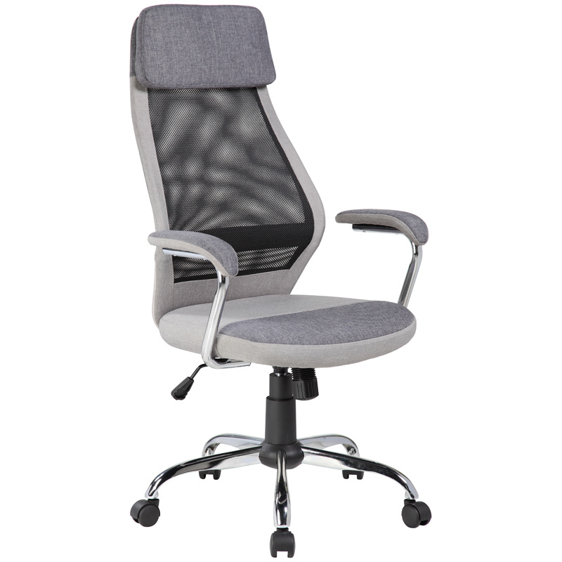 Кресло компьютерное / офисное для руководителя Helmi HL-E41 "Stylish" ткань/сетка, серое/бежевое, до #1