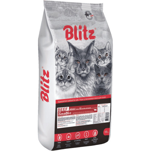 Blitz Sensitive ГОВЯДИНА для взрослых кошек,10кг. #1