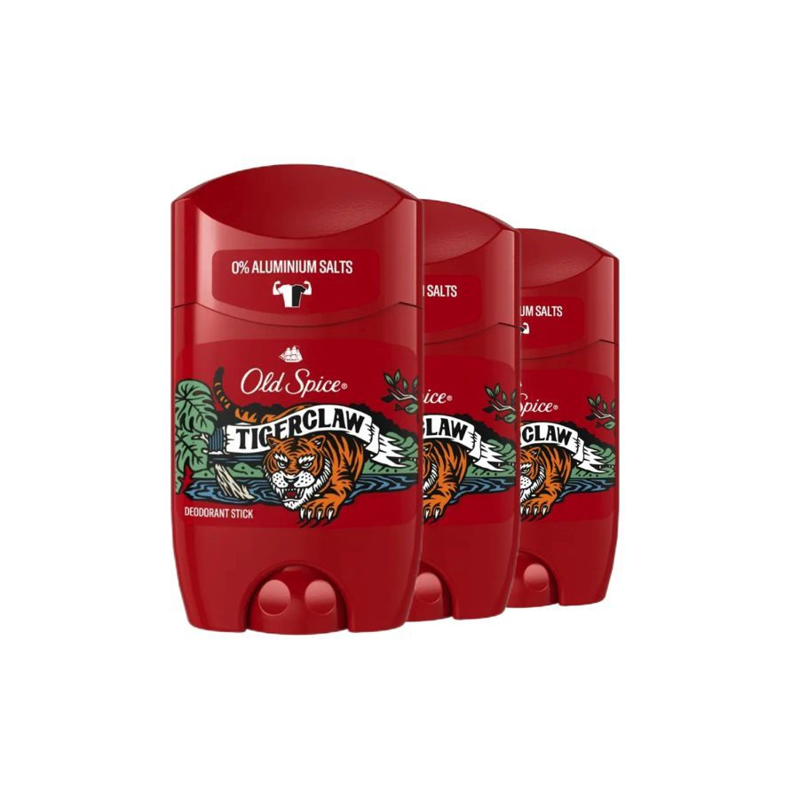 Комплект Old Spice Классический аромат Tigerclaw Дезодорант в стике мужской, 3 шт по 50 мл  #1