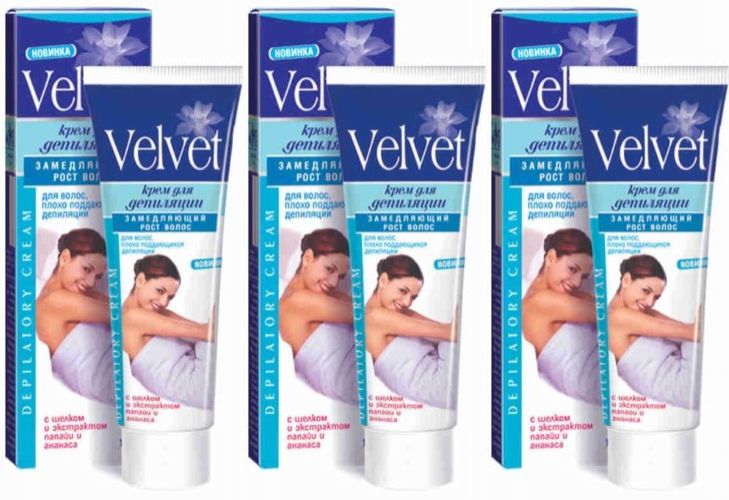 Velvet Крем для депиляции Замедляющий рост волос, 100 мл, 3 уп  #1