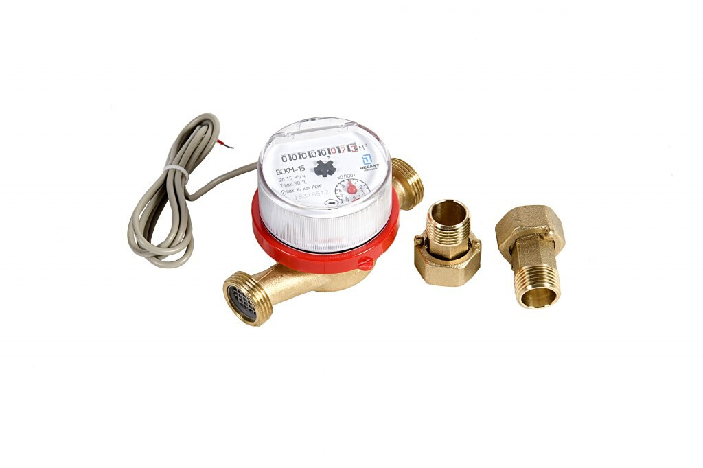 Счетчик крыльчатый одноструйный холодной и горячей воды Декаст Метроник ...