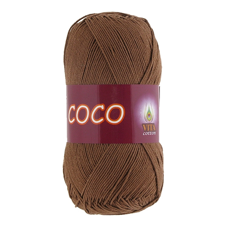 Пряжа для вязания VITA Coco, 10 шт, цвет: коричневый;светло-коричневый, состав: 100% Хлопок, 50 гр/240 #1