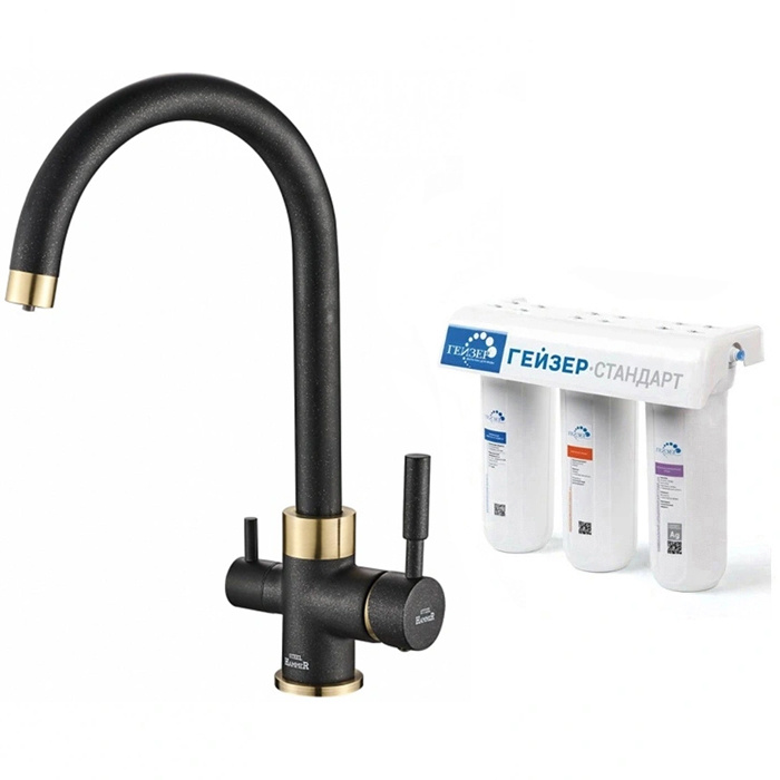 Смеситель для кухни под фильтр Zorg Steel Hammer SH 713 BLACK BR с ...