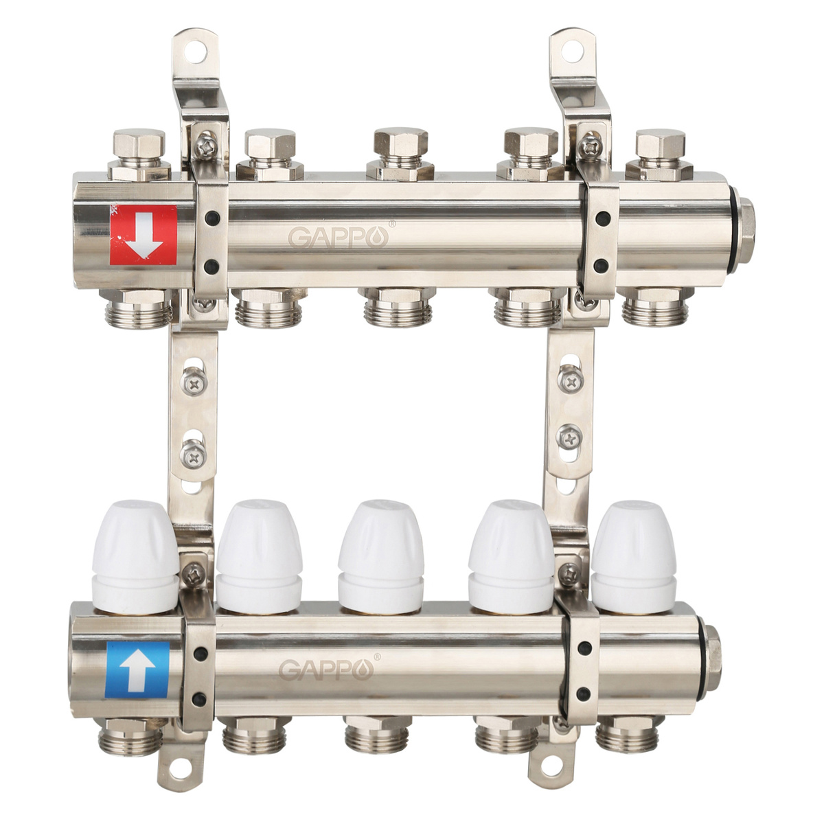Коллектор регулируемый с запорными клапанами из латуни Gappo G427.5 5 ...