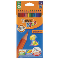 Цветные карандаши, 12 цветов, детские, шестигранные, ударопрочные, BIC Kids Evolution, уп. 12 шт.. Спонсорские товары