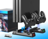 Многофункциональный стенд Dobe для PS4 Slim/Pro с функцией охлаждения и док-станцией с индикацией зарядки для 2-х DualShock 4. Спонсорские товары