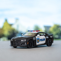 Машинка металлическая 2017 Chevrolet Camaro ZL1 Police, черный, Kinsmart, двери открываются, инерция, 1:38. Спонсорские товары