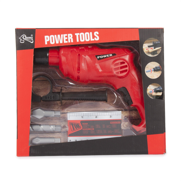 Игрушка инструмент Tegole " Дрель" (7 предметов, на батарейках ...