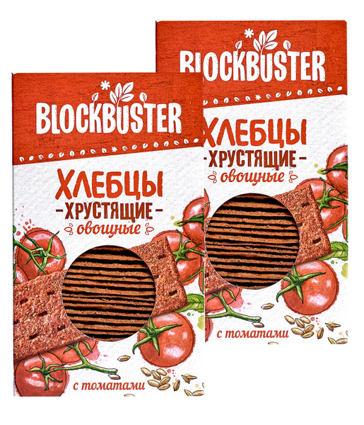 Хлебцы овощные Blockbuster с томатами 260 г, 2 уп по 130 г постные, без ...