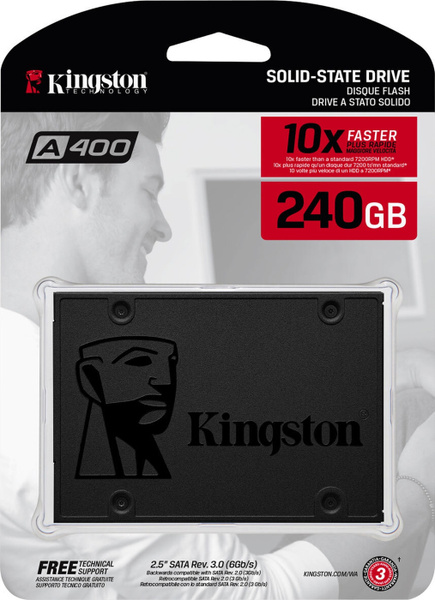 240 ГБ Внутренний SSD-диск Kingston TLC 3D NAND A400 2.5" SATA3 6.0 ...