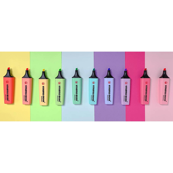 Набор текстовыделителей STABILO Boss Original Pastel, 10 цветов ...