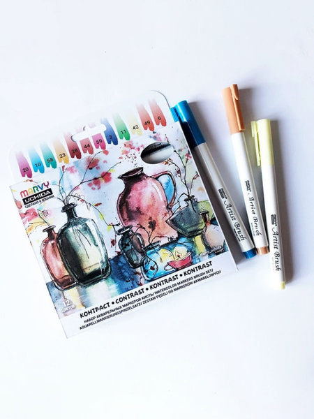 Marvy Uchida Акварельный маркер кисть для рисования художественный ...