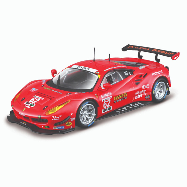 Miniature Ferrari 488 GTE 2017 #62 - Échelle 1:43 - Bburago Racing - Rouge - Modèle Diecast Neuf