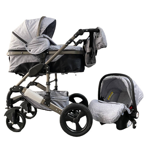 Коляска трансформер 3в1 Luxmom 555 серая с автолюлькой - купить с ...