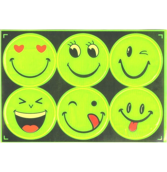 Светоотражающая наклейка "Смайлики" (3 листа по 6 шт) - купить с ...