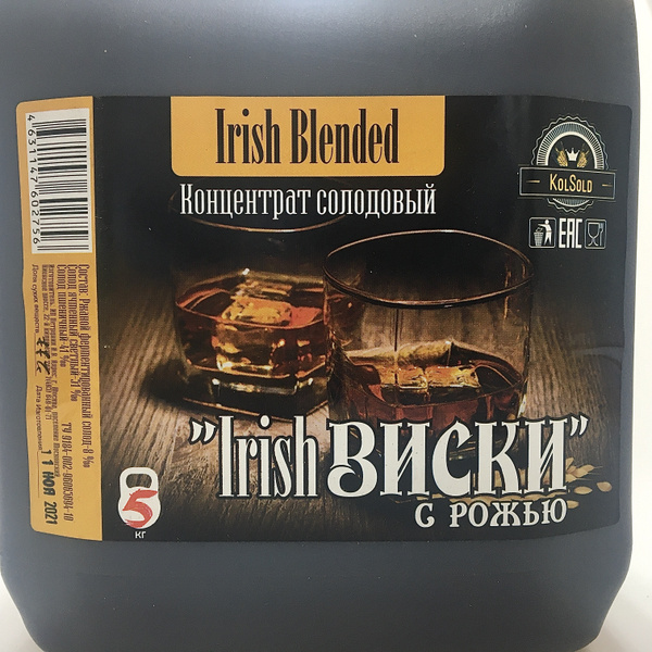 Солодовый экстракт ячменный с рожью Irish Whiskey, 5кг - купить с ...