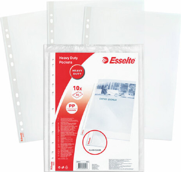 Папки-файлы перфорированные А4 ESSELTE "DeLuxe", КОМПЛЕКТ 10 шт ...