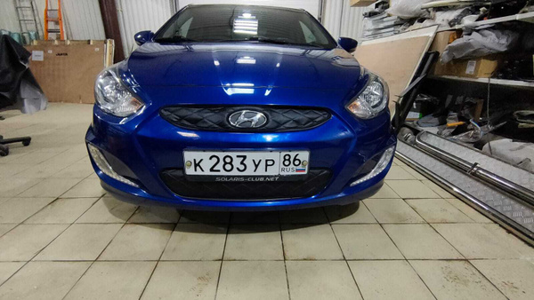 Утеплитель радиатора Hyundai Solaris 2011-2014 Хендай Солярис(комплект ...