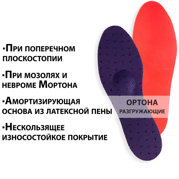 Тонкие стельки из амортизирующего двухслойного латекса для профилактики ...