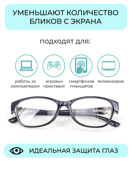 Готовые очки для зрения с диоптриями корригирующие +1.75 черные очки ...