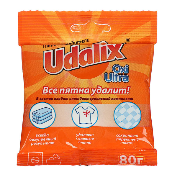 Пятновыводитель-отбеливатель Udalix Oxi Ultra, 80 г / Пятновыводитель ...