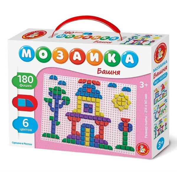 Мозаика для малышей "Башня" фигурная 180 элементов 02202 - купить с ...