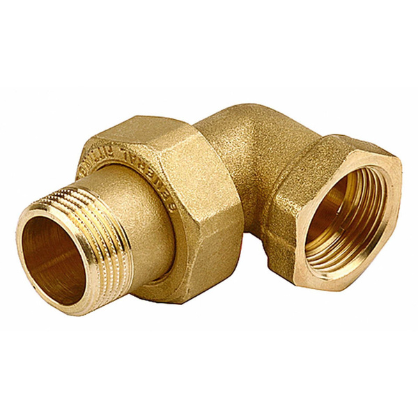 GENERAL FITTINGS 3/4", латунь, "гайка - штуцер", соединитель угловой с ...