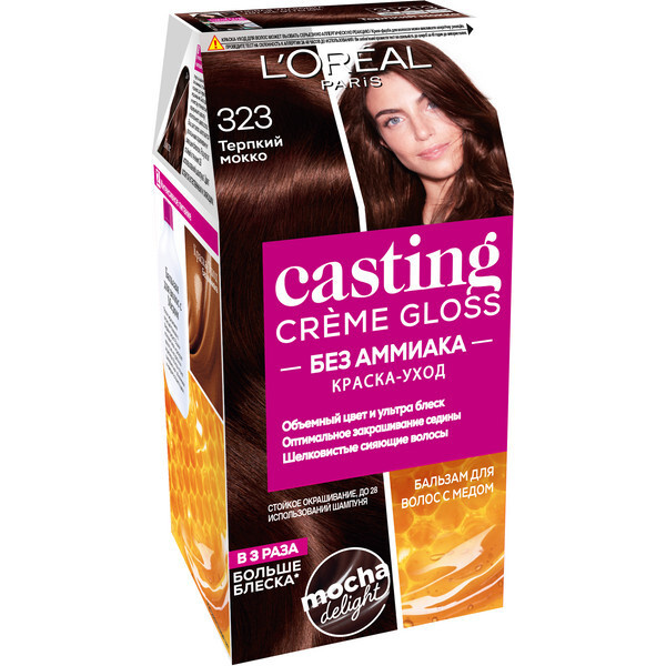 L'Oreal Paris Краска для волос Casting Creme Gloss 323 Терпкий мокко ...