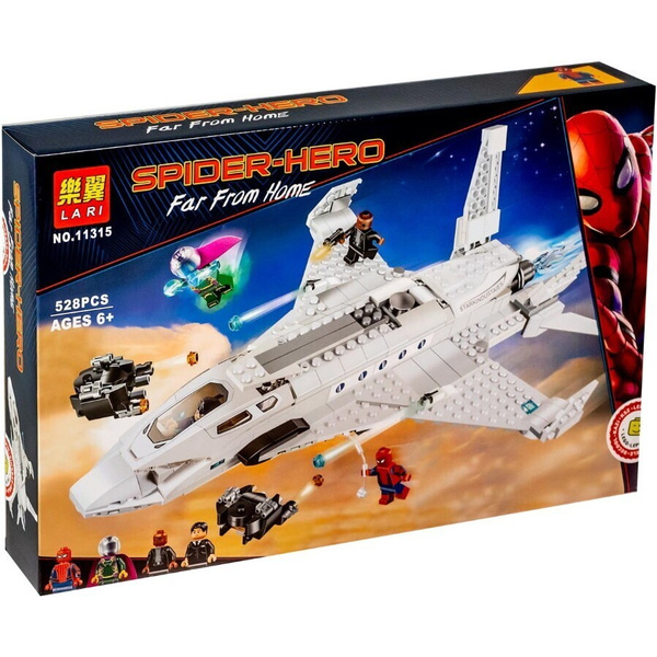 Конструктор Spider Hero Супер Герои "Реактивный самолёт Старка и атака ...