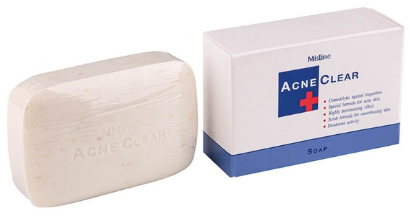 Mistine Тайское мыло твердое для лица от прыщей Acne Clear Soap, 90 г ...