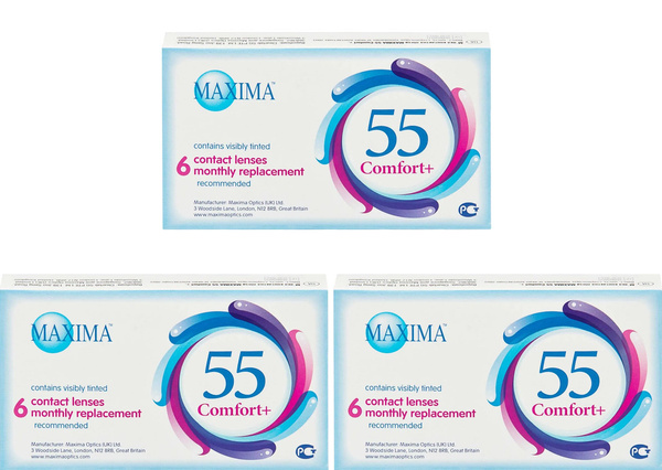 MAXIMA 55 Comfort Plus -2.00 / 14.2 / 8.6, 18 штук (3 пачки по 6 линз ...