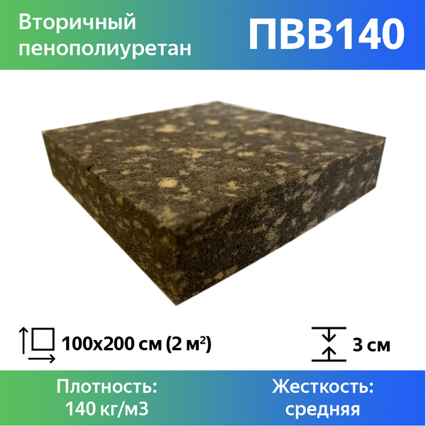 Поролон вторичного вспенивания RBD-140 30x1000x2000мм, сверхжесткий ...