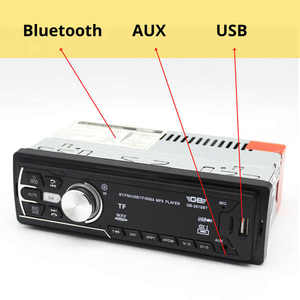 Магнитола для автомобиля 1DIN Bluetooth AUX Флешка1 DIN - купить в ...