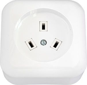 Розетка для электроплиты наружная с заземлением BYLECTRICA белая (РА32 ...