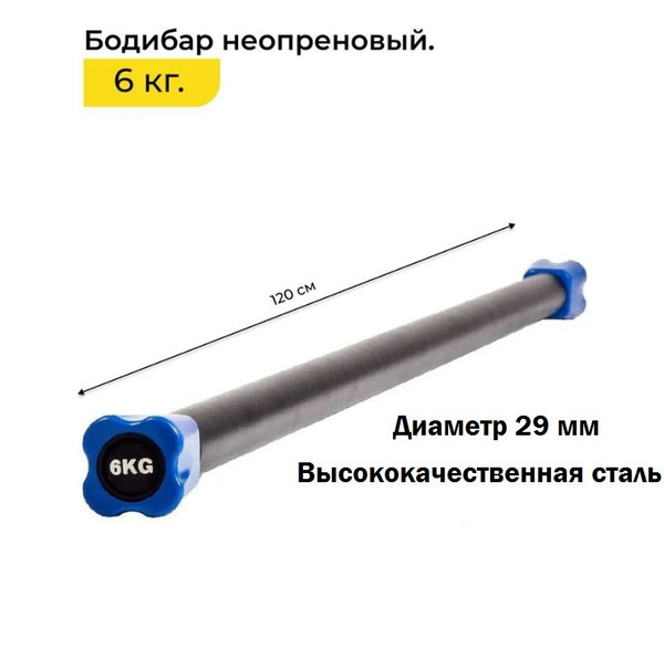 Бодибар PROFI-FIT, 6 кг, 120 см купить по низкой цене в интернет ...