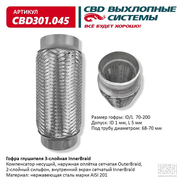 Гофра глушителя Innerbraid 70-200 - купить по низкой цене в интернет ...
