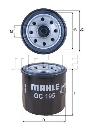 Фильтр масляный MAHLE Фильтр масляный OC195 - купить по выгодным ценам ...